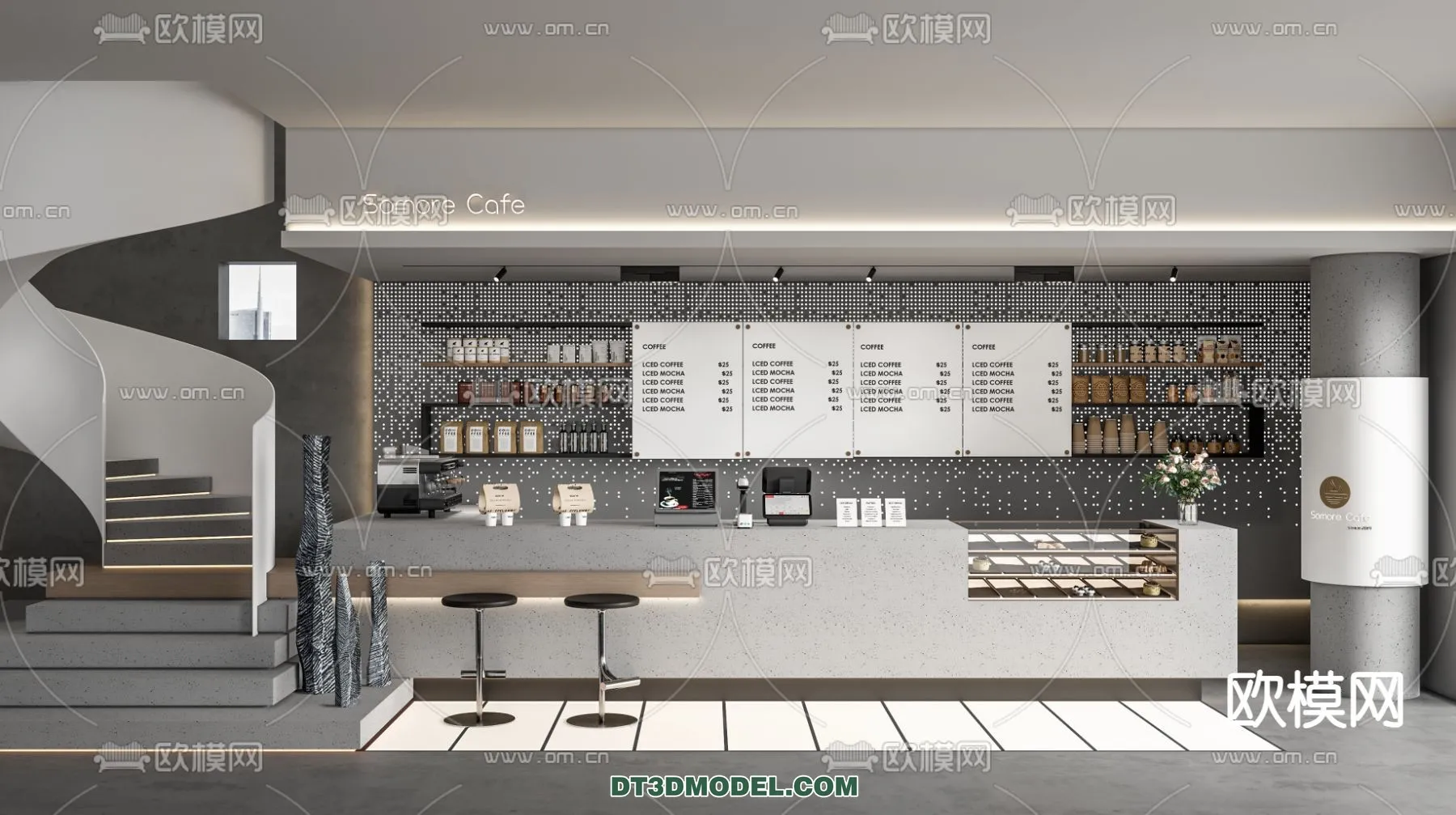 Counter - Bar - Interior Design 3D Model - 111