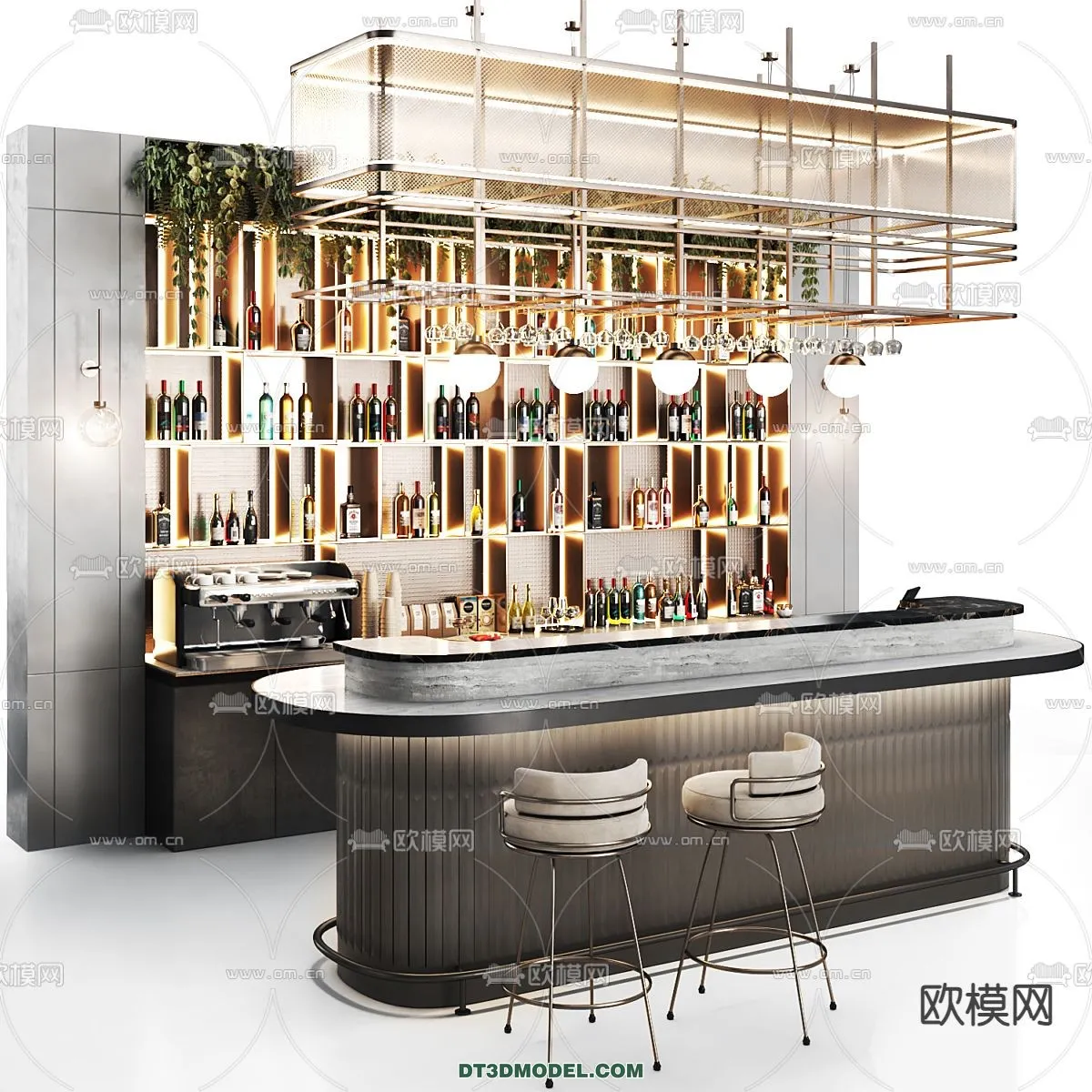 Counter - Bar - Interior Design 3D Model - 121