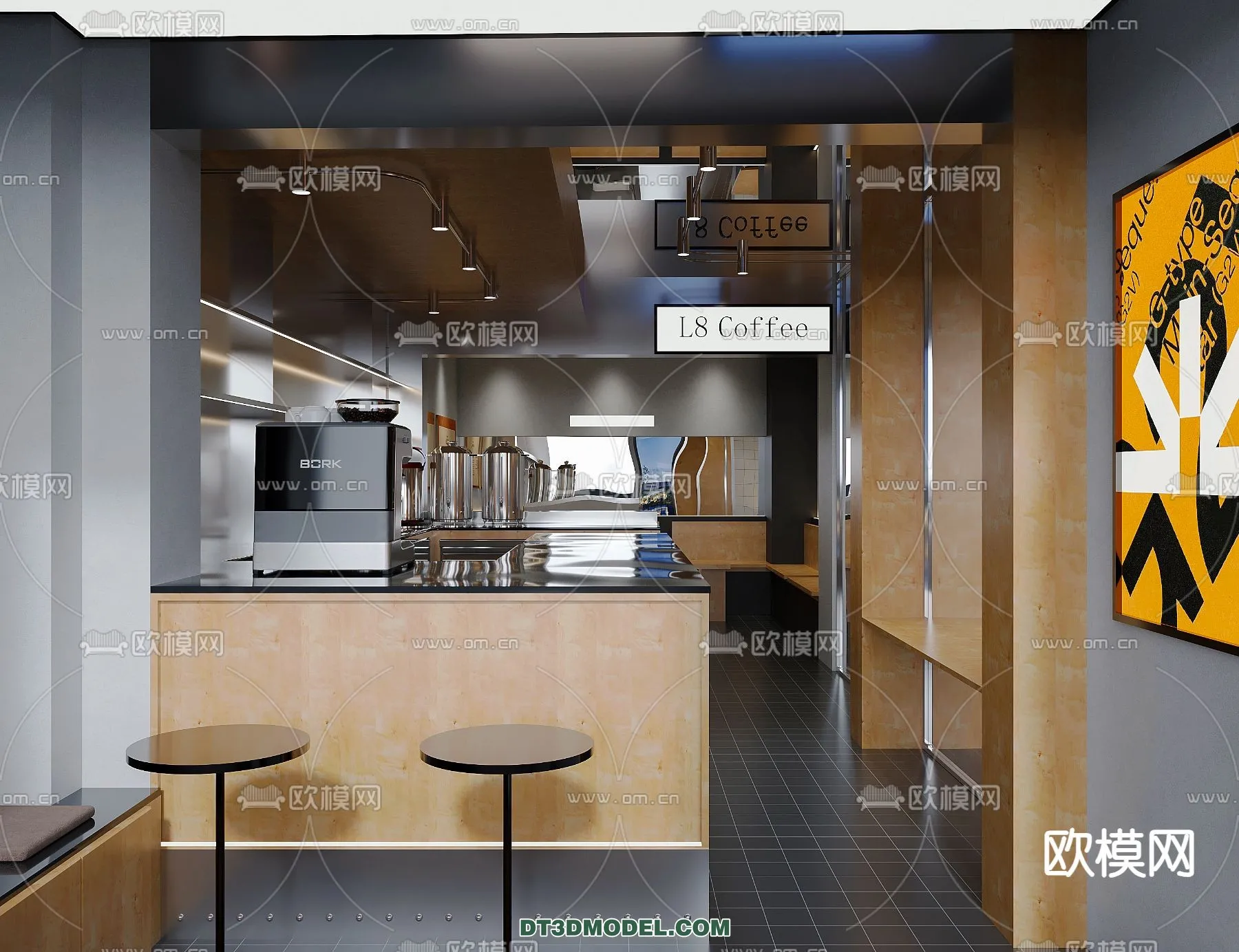 Counter - Bar - Interior Design 3D Model - 123