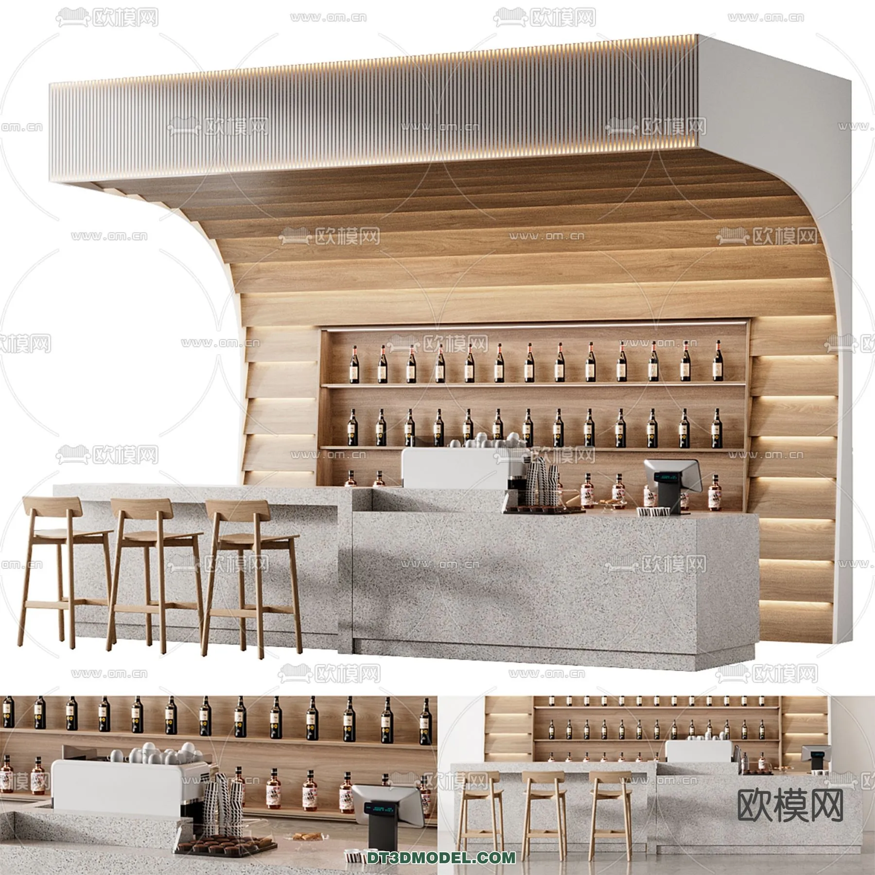 Counter - Bar - Interior Design 3D Model - 124