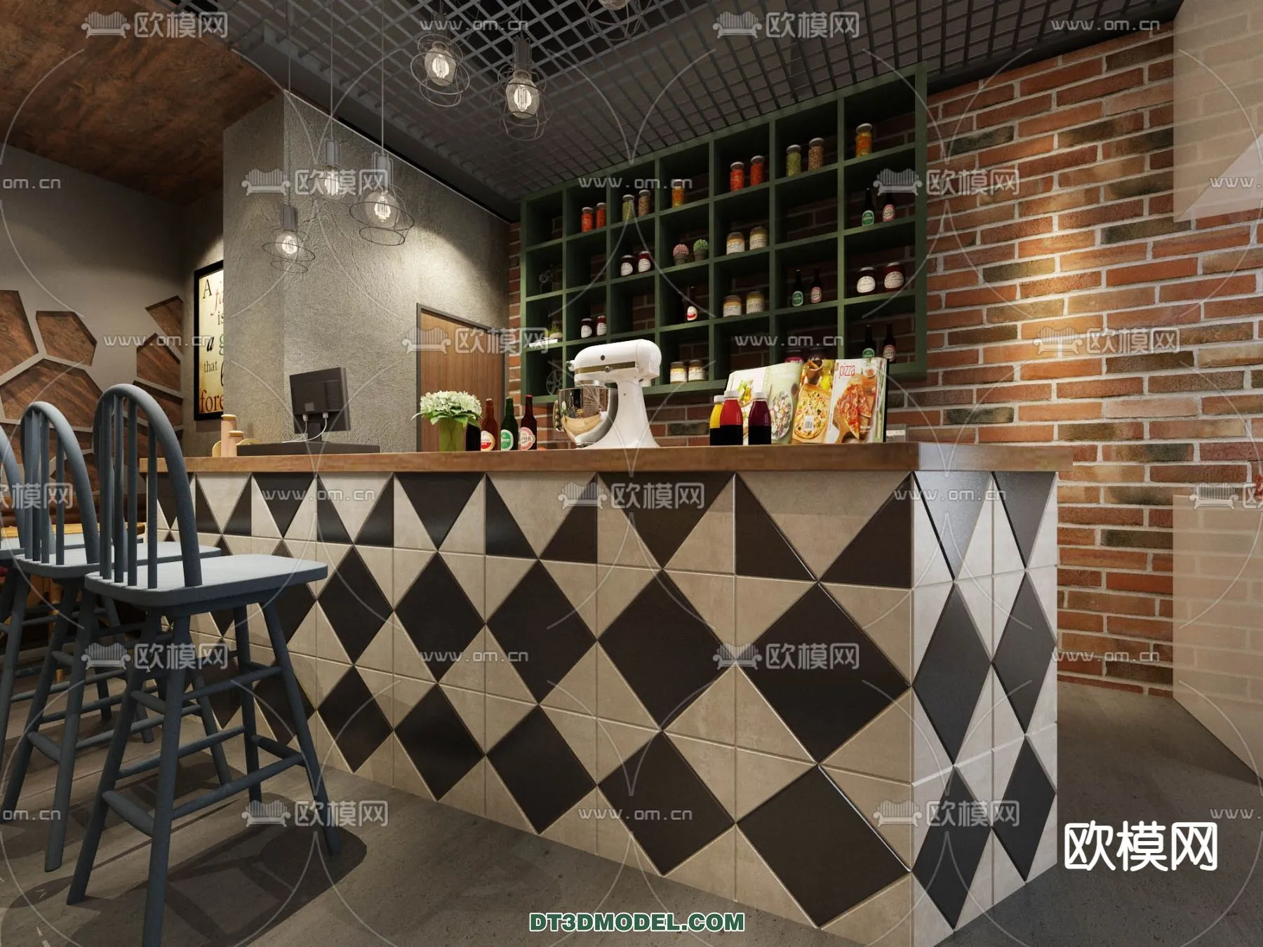 Counter - Bar - Interior Design 3D Model - 127