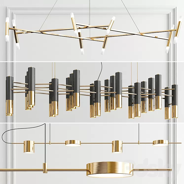 Counterpoint Diamant Ike Chandelier - 3 type 3D Model
