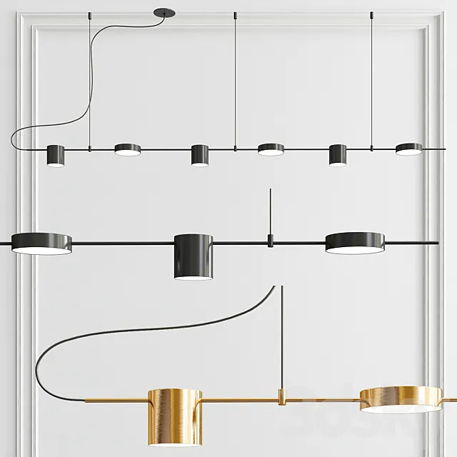 Counterpoint LED Linear Pendant - 6 light 3DModel