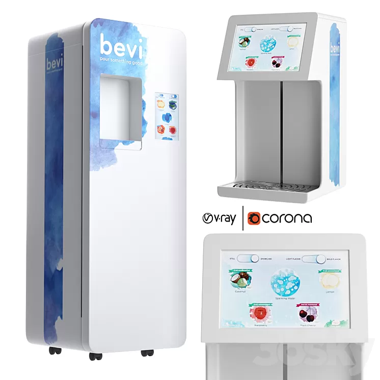 Countertop and Standup Bevi Fresh Water Dispenser 3D Model