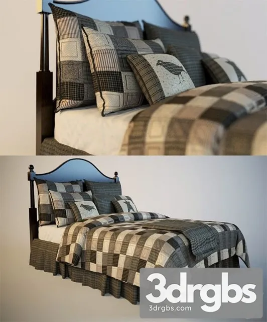 Country Bed 1 3D Model Free
