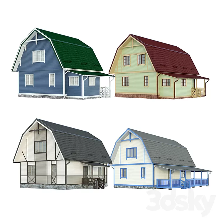 Country houses. 2 3D Model