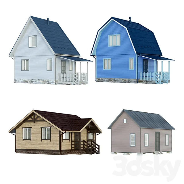 Country houses. five 3D Model