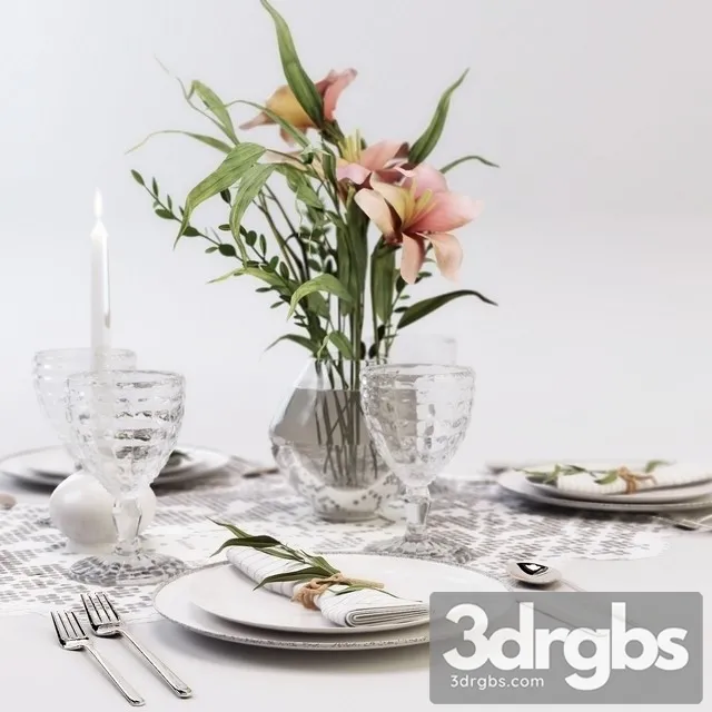 Country Table Set 3D Model Free