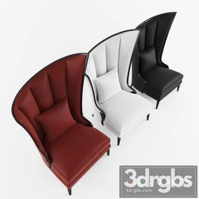 Courbure Droite Armchair 3D Model Free