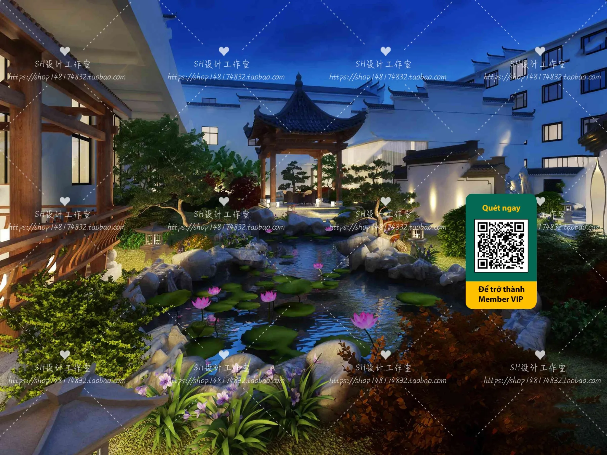 COURTYARD - VRAY / CORONA - 3D MODEL - 6387