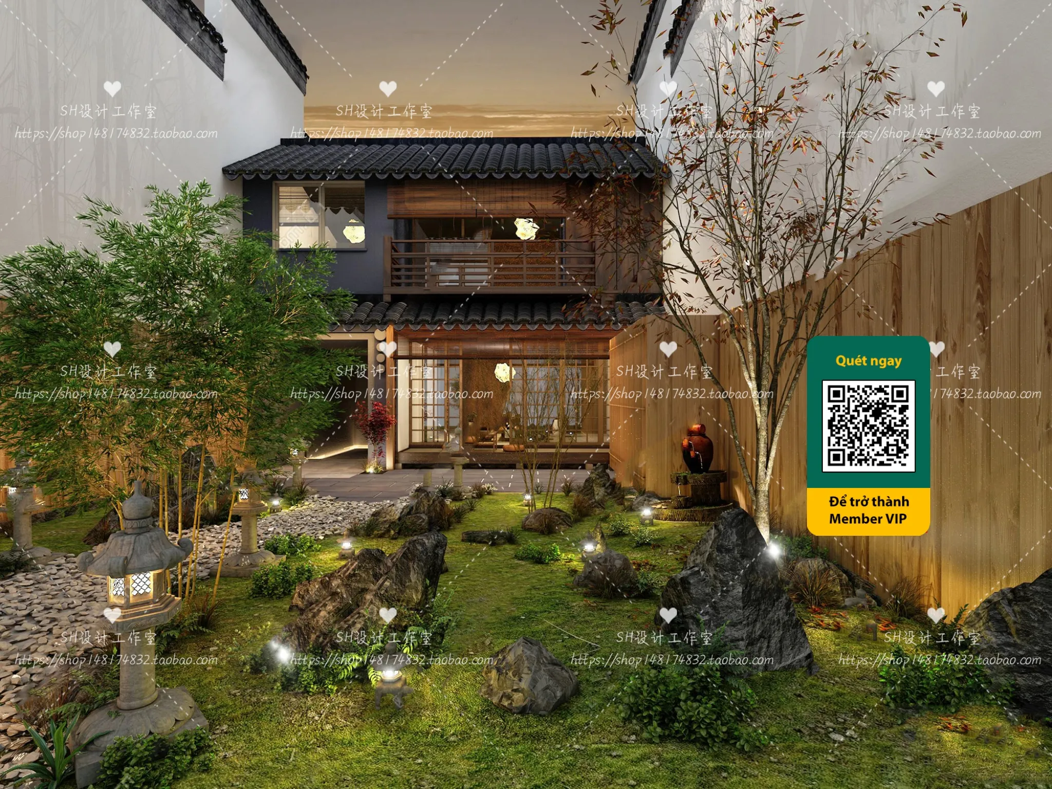 COURTYARD - VRAY / CORONA - 3D MODEL - 6389