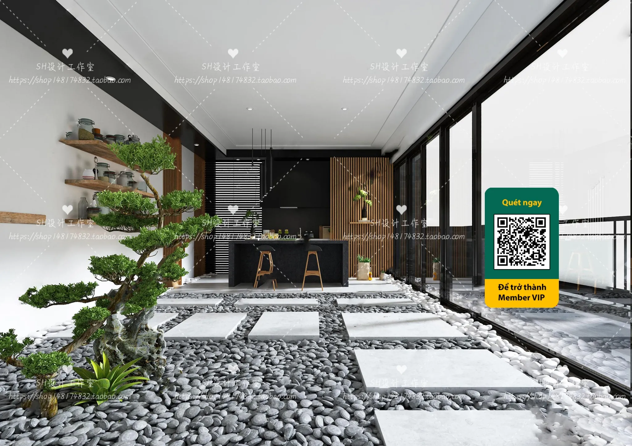 COURTYARD - VRAY / CORONA - 3D MODEL - 6395