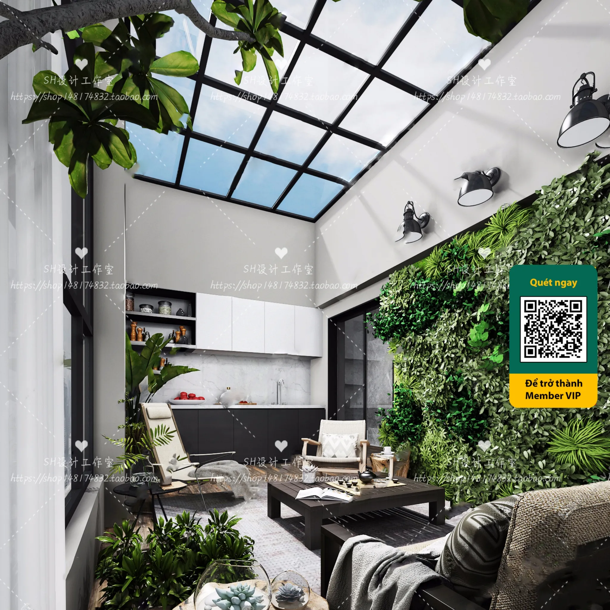 COURTYARD - VRAY / CORONA - 3D MODEL - 6407