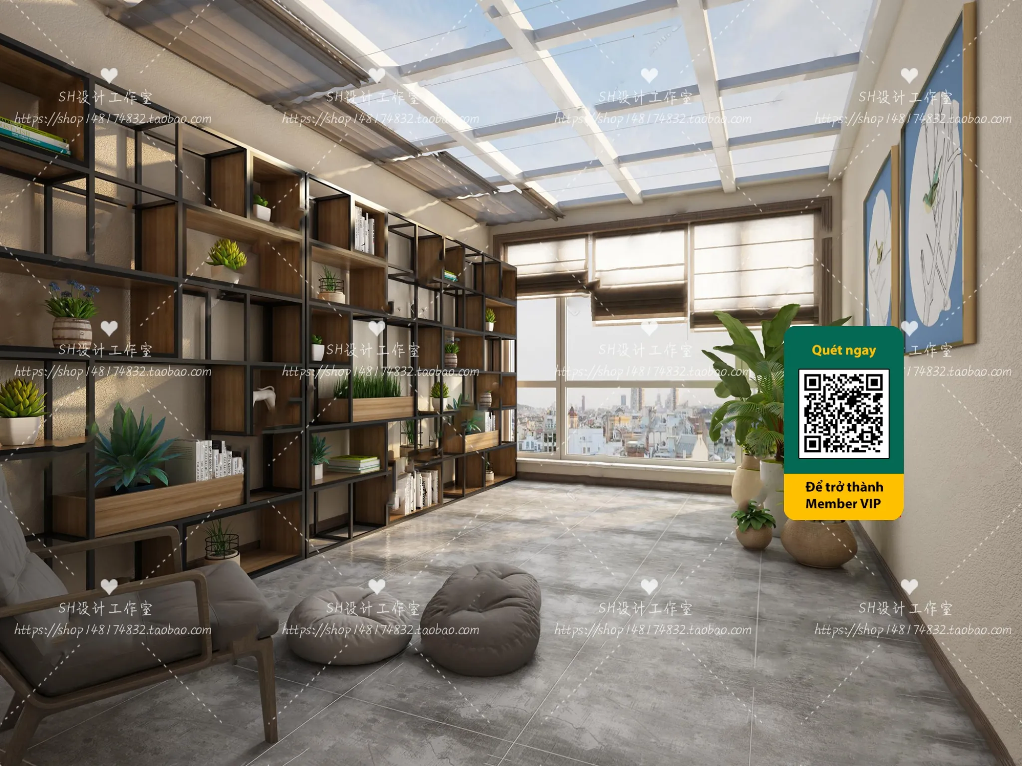 COURTYARD - VRAY / CORONA - 3D MODEL - 6409