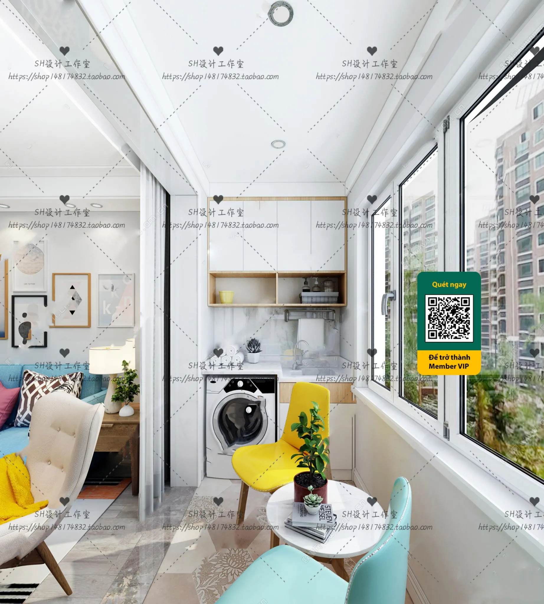 COURTYARD - VRAY / CORONA - 3D MODEL - 6413