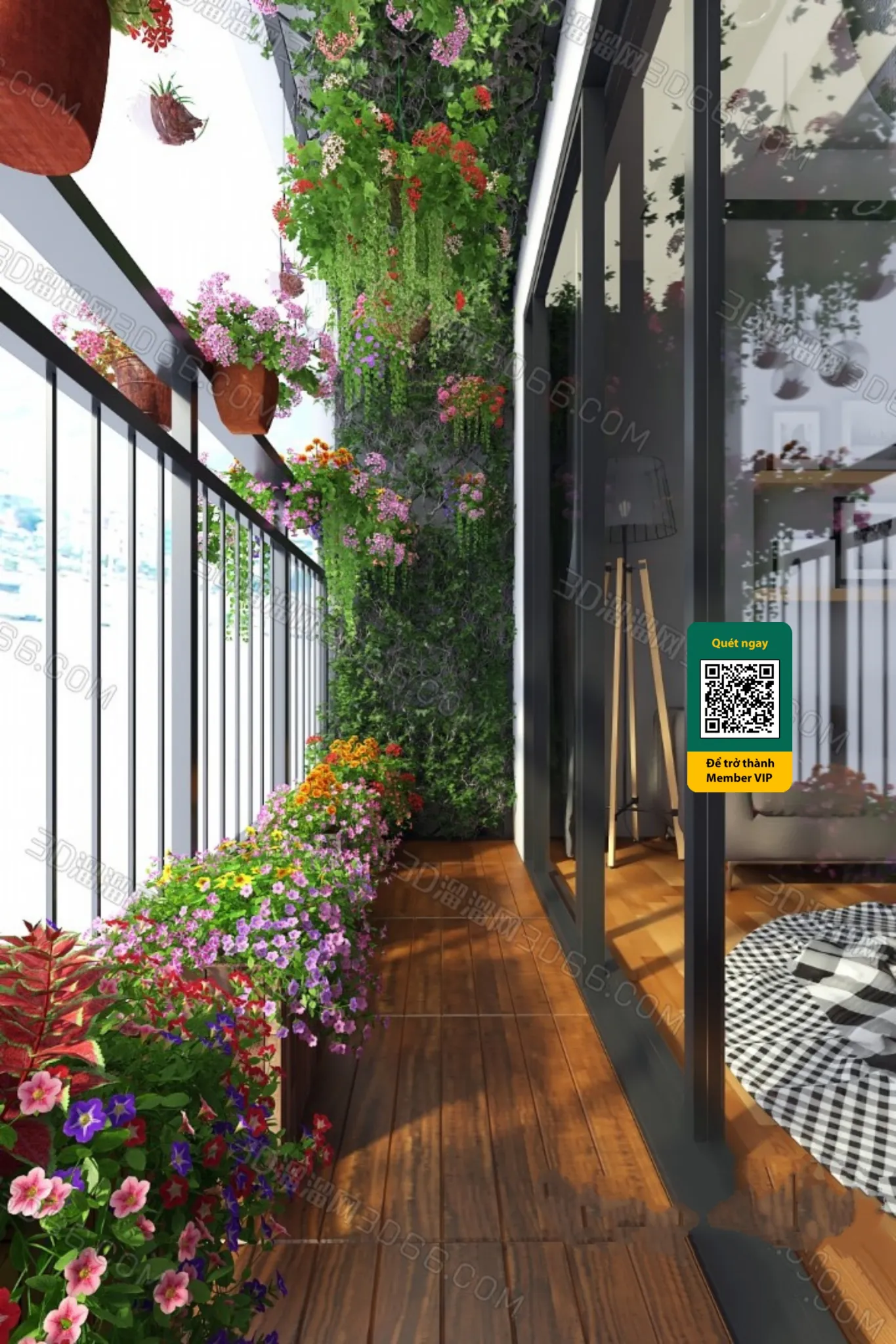 COURTYARD - VRAY / CORONA - 3D MODEL - 6416