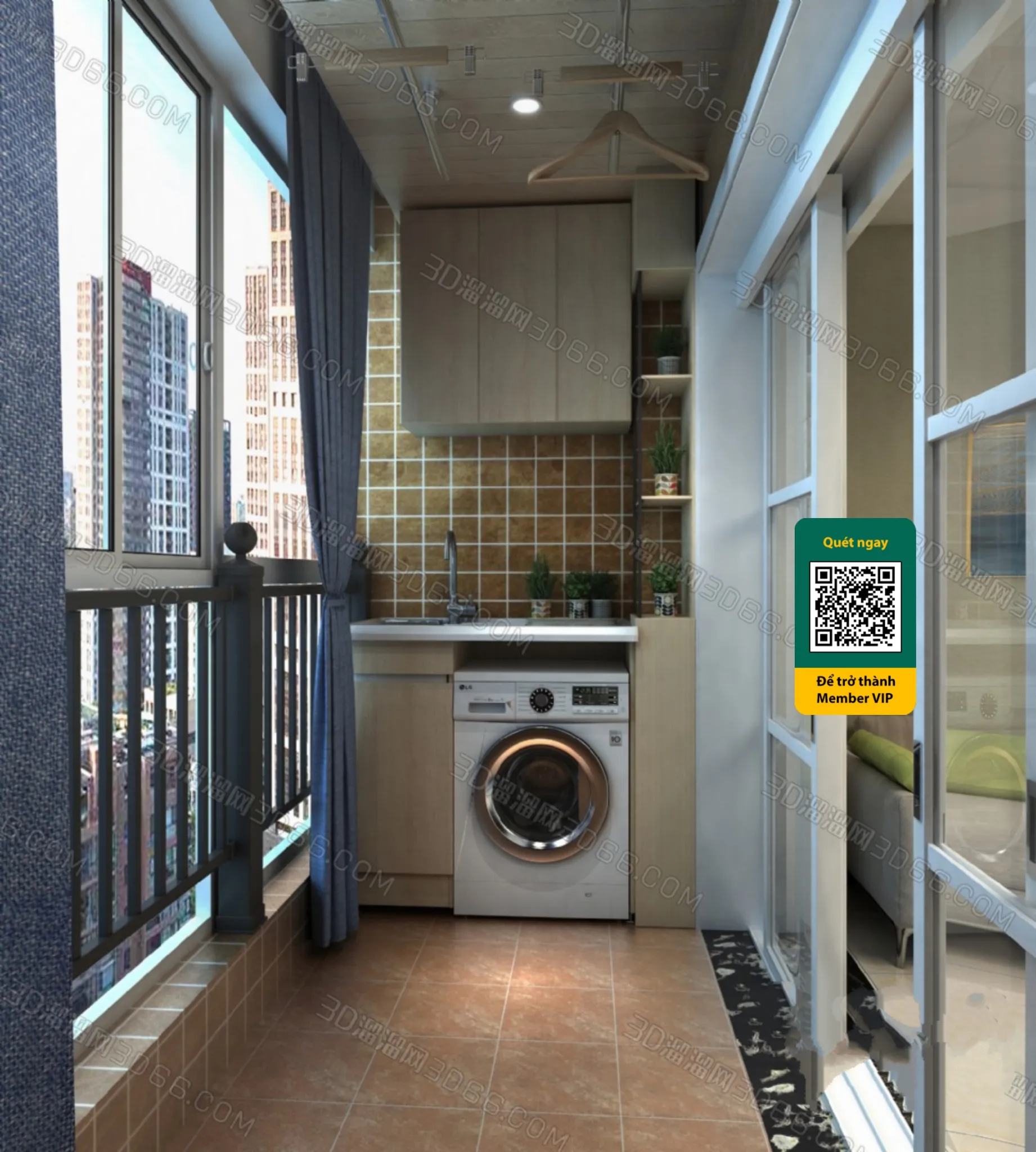 COURTYARD - VRAY / CORONA - 3D MODEL - 6420