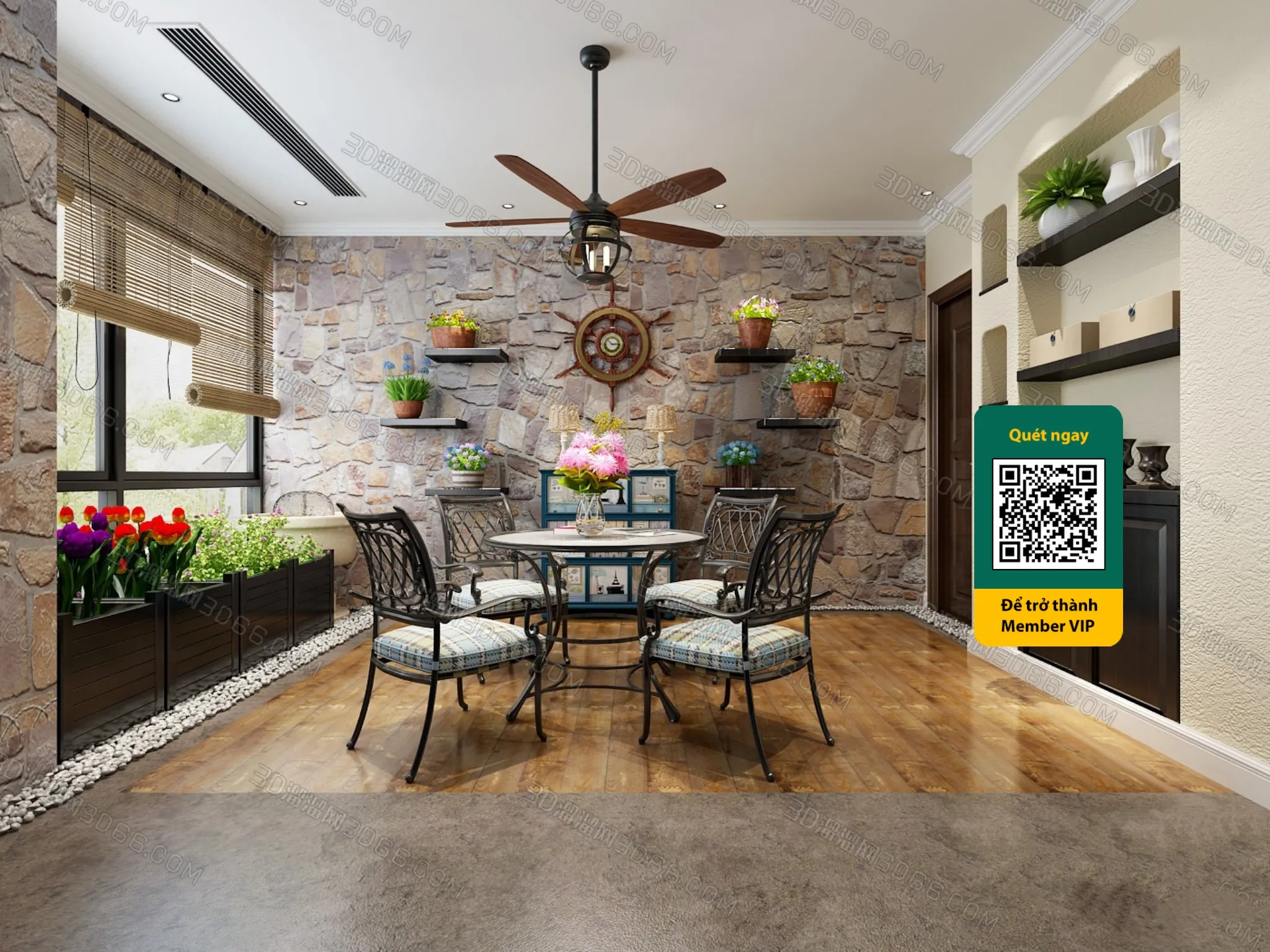 COURTYARD - VRAY / CORONA - 3D MODEL - 6421