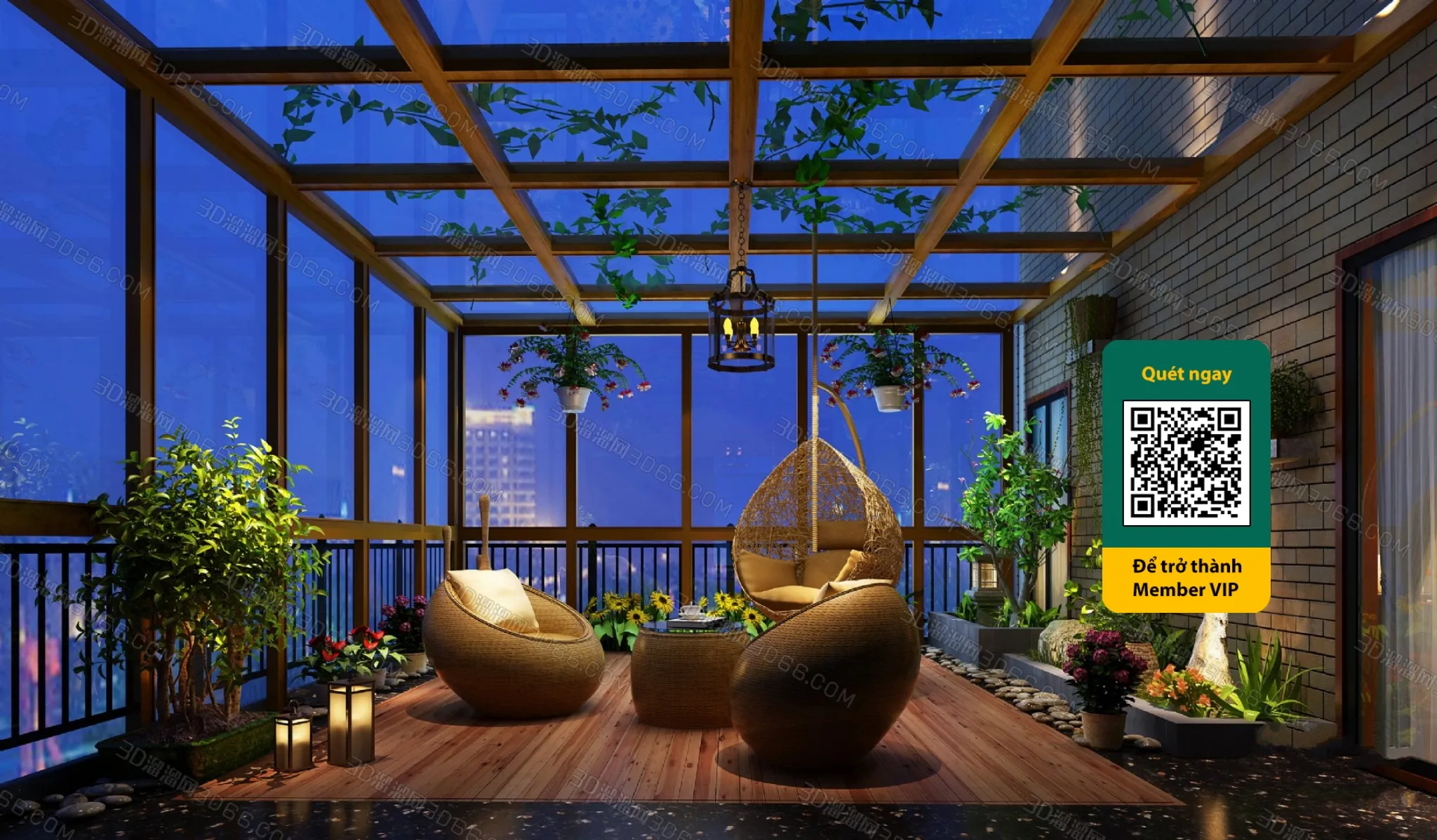 COURTYARD - VRAY / CORONA - 3D MODEL - 6430