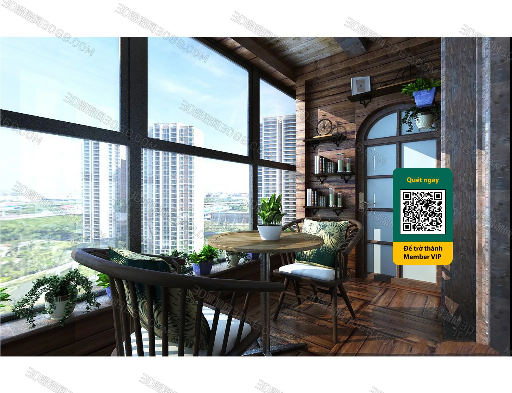 COURTYARD - VRAY / CORONA - 3D MODEL - 6439