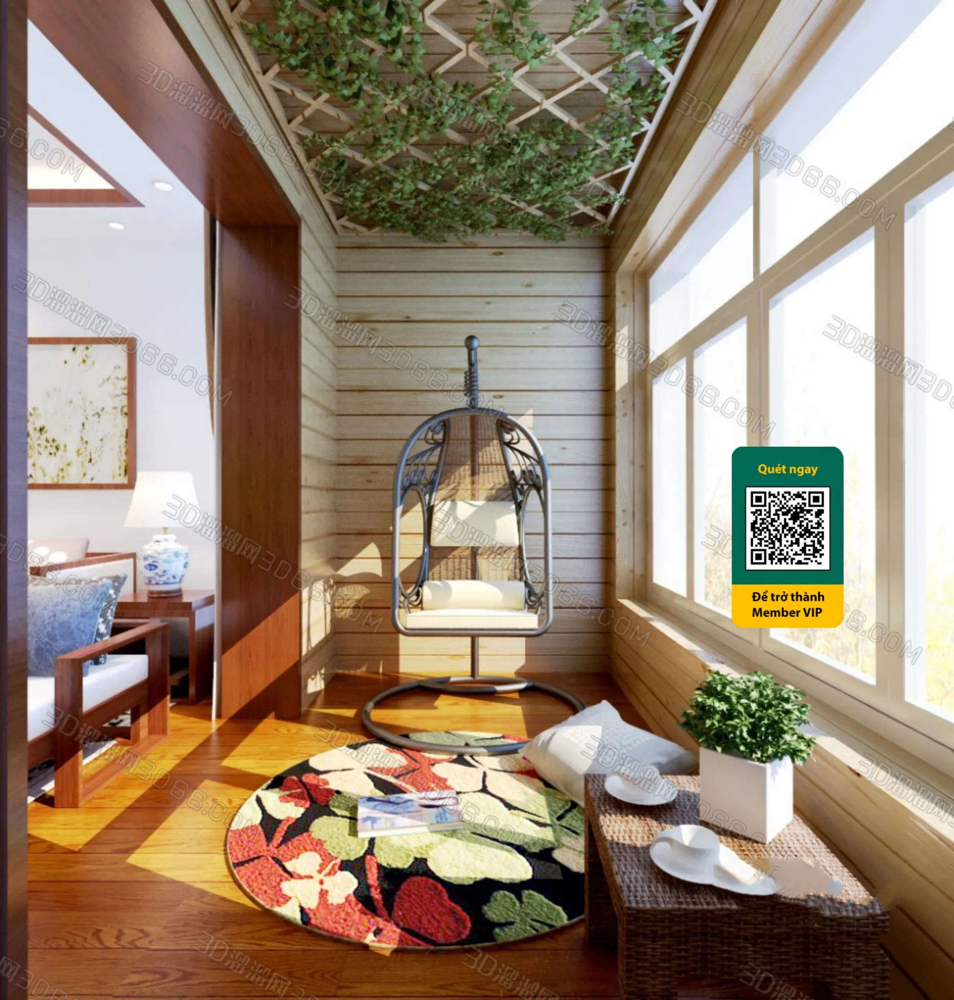 COURTYARD - VRAY / CORONA - 3D MODEL - 6452