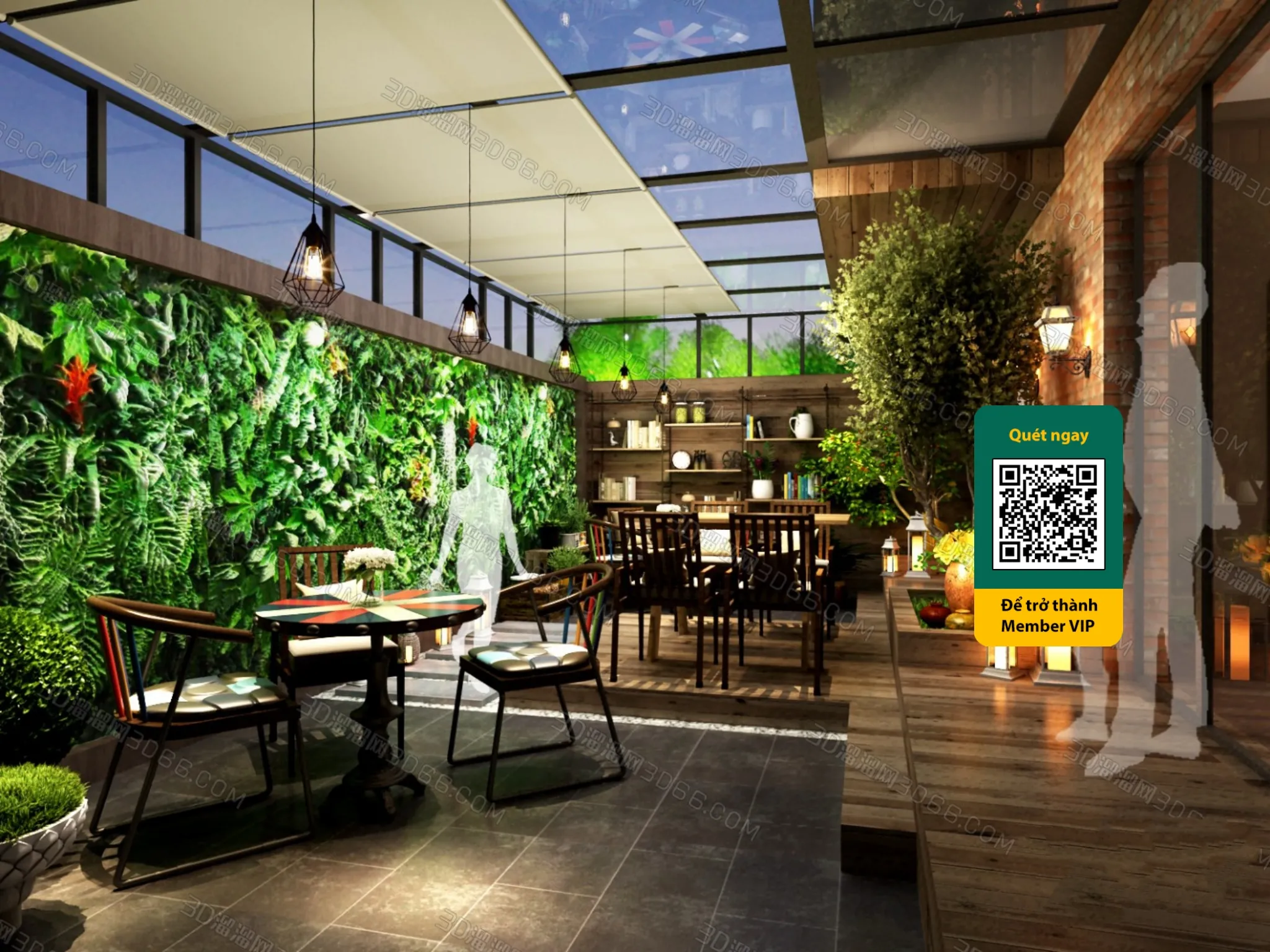 COURTYARD - VRAY / CORONA - 3D MODEL - 6455