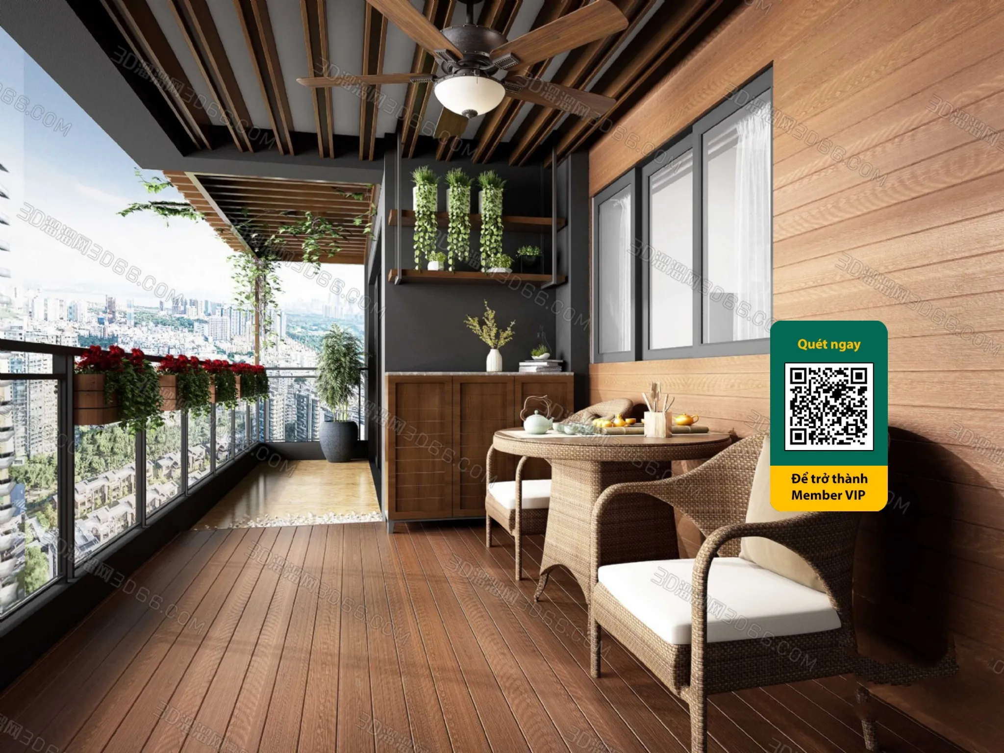 COURTYARD - VRAY / CORONA - 3D MODEL - 6458