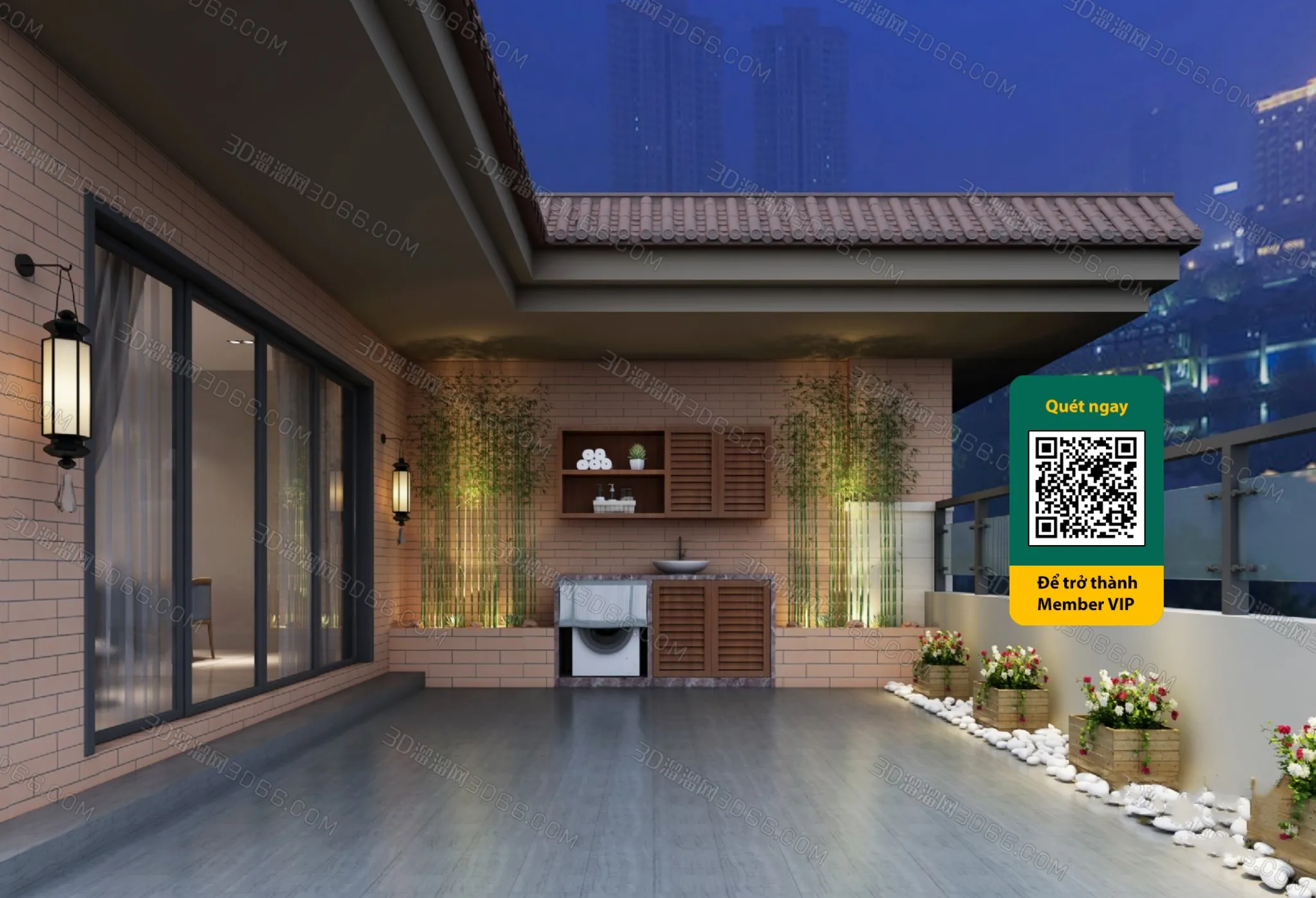 COURTYARD - VRAY / CORONA - 3D MODEL - 6468