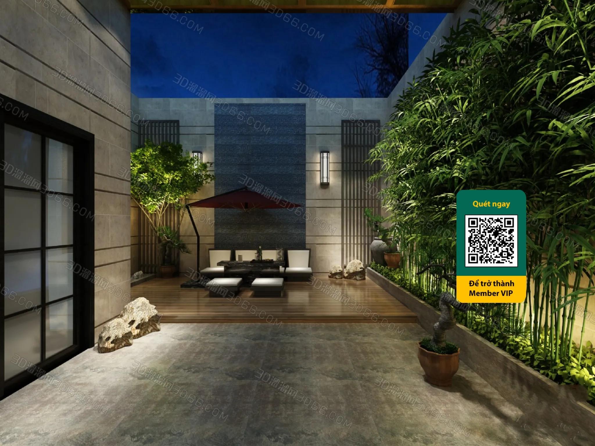 COURTYARD - VRAY / CORONA - 3D MODEL - 6474