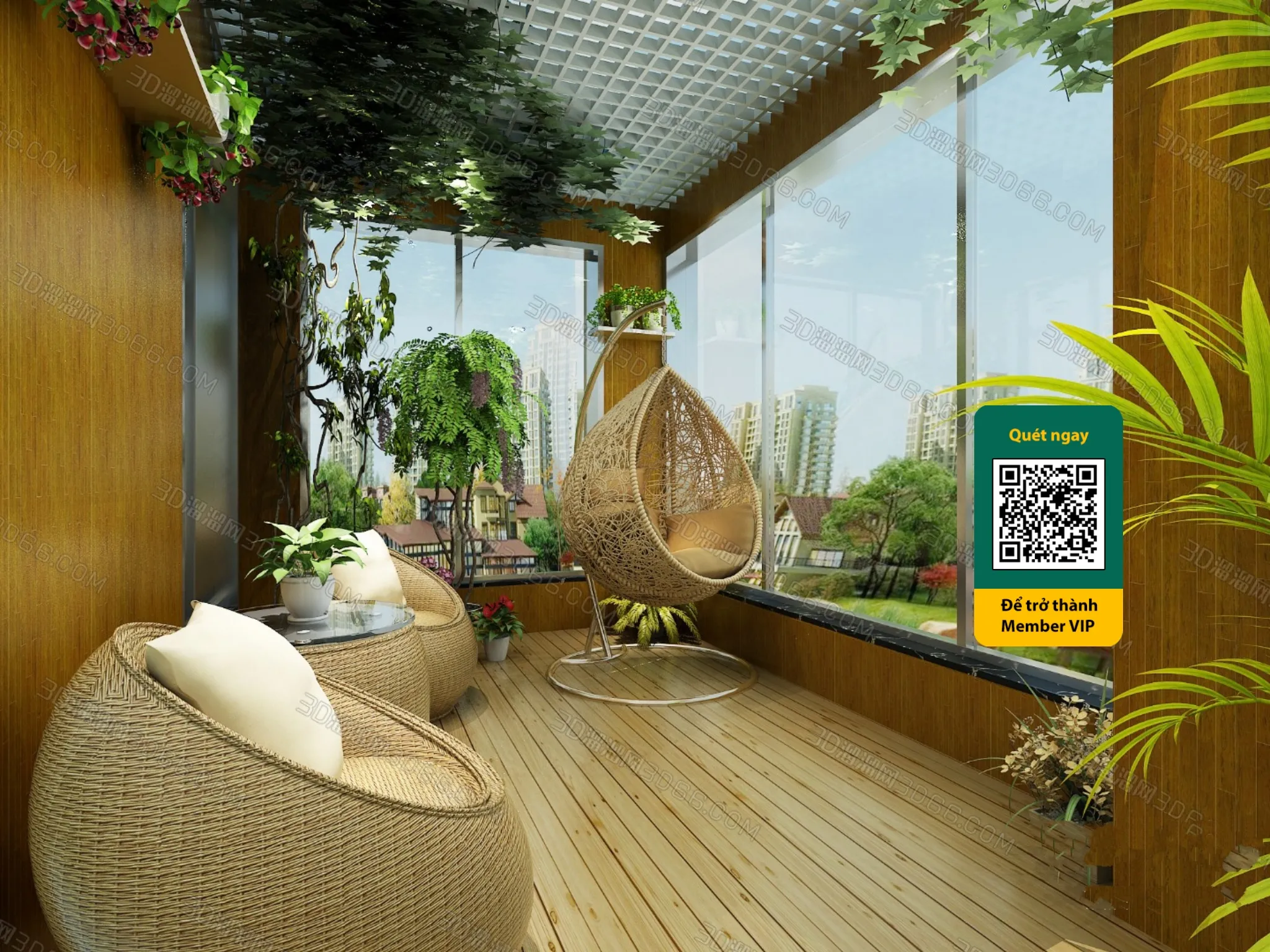 COURTYARD - VRAY / CORONA - 3D MODEL - 6478