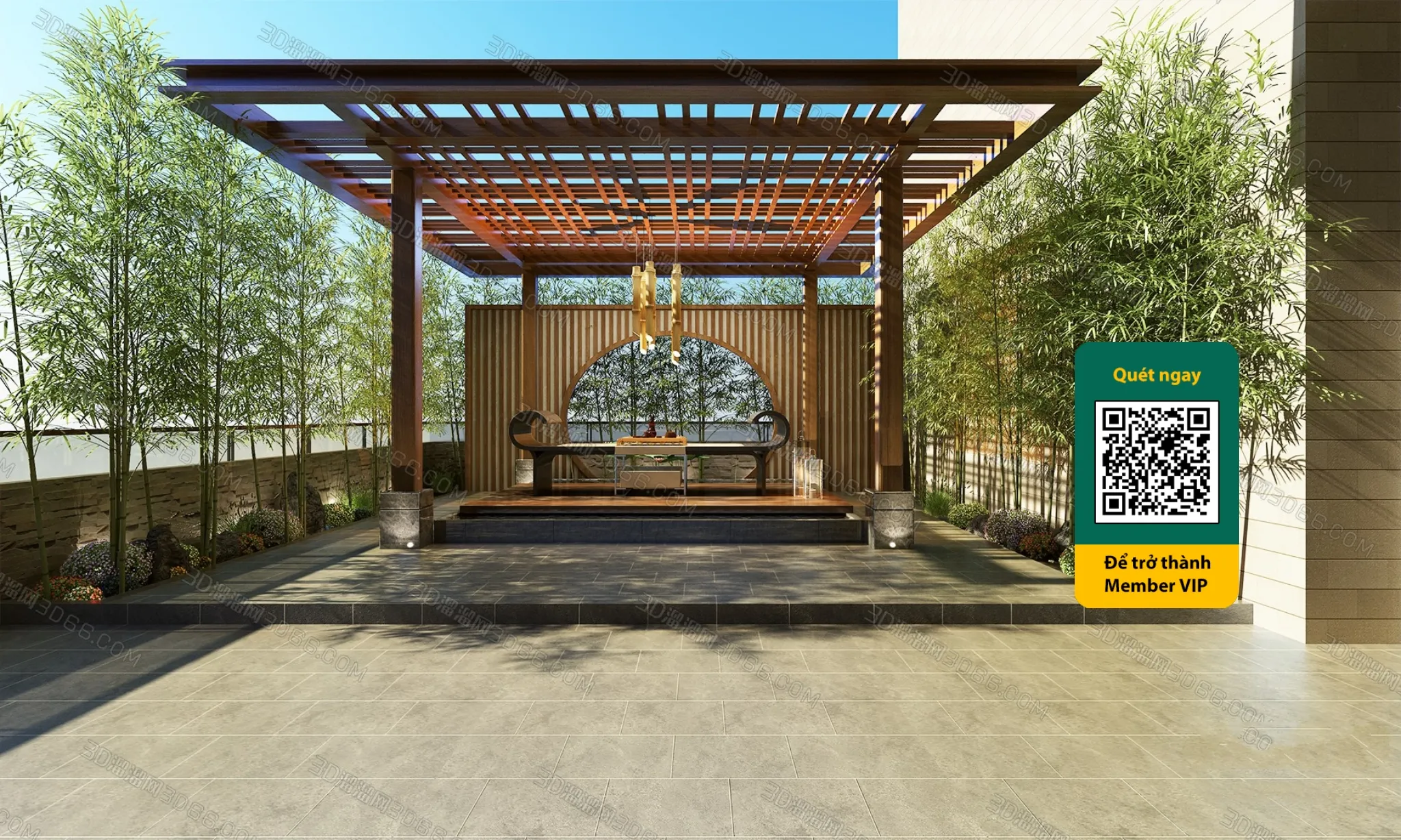 COURTYARD - VRAY / CORONA - 3D MODEL - 6481