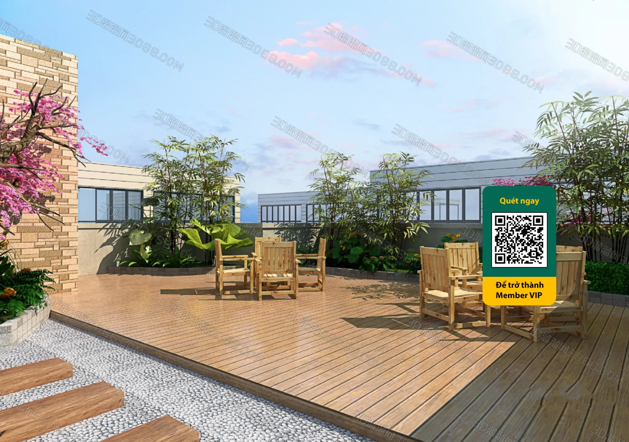 COURTYARD - VRAY / CORONA - 3D MODEL - 6488