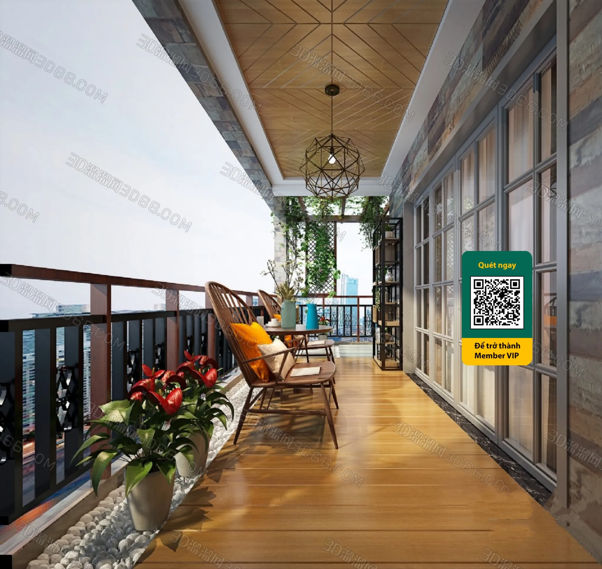 COURTYARD - VRAY / CORONA - 3D MODEL - 6489