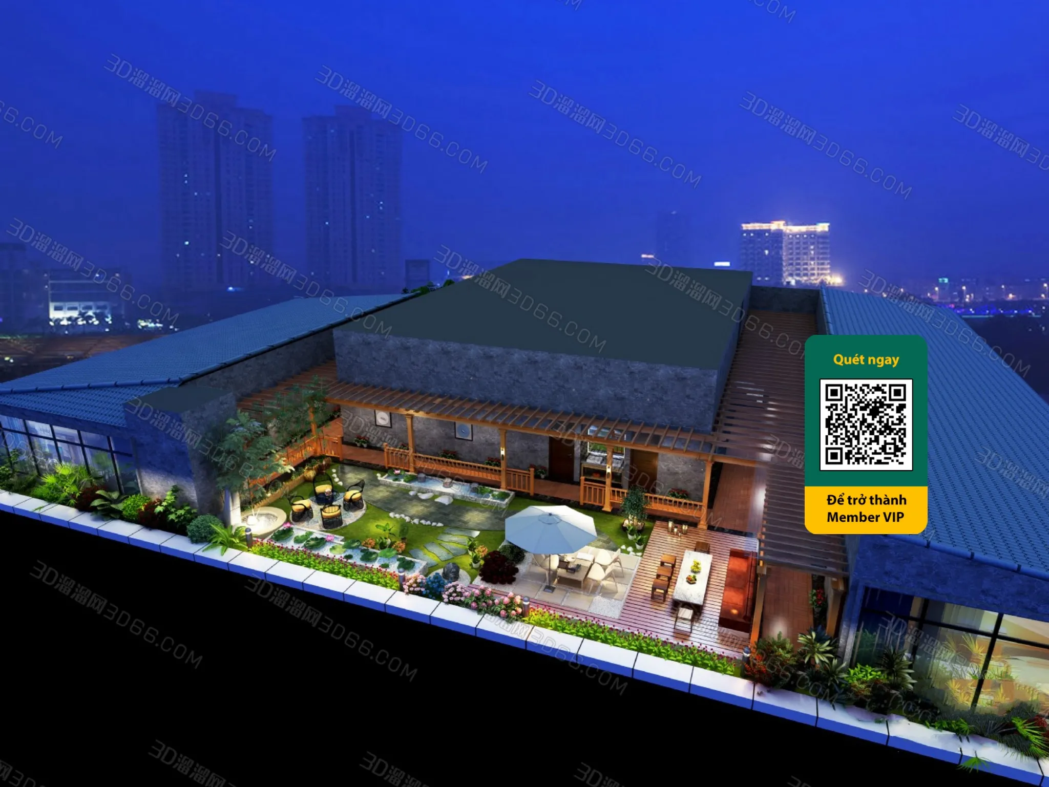 COURTYARD - VRAY / CORONA - 3D MODEL - 6495