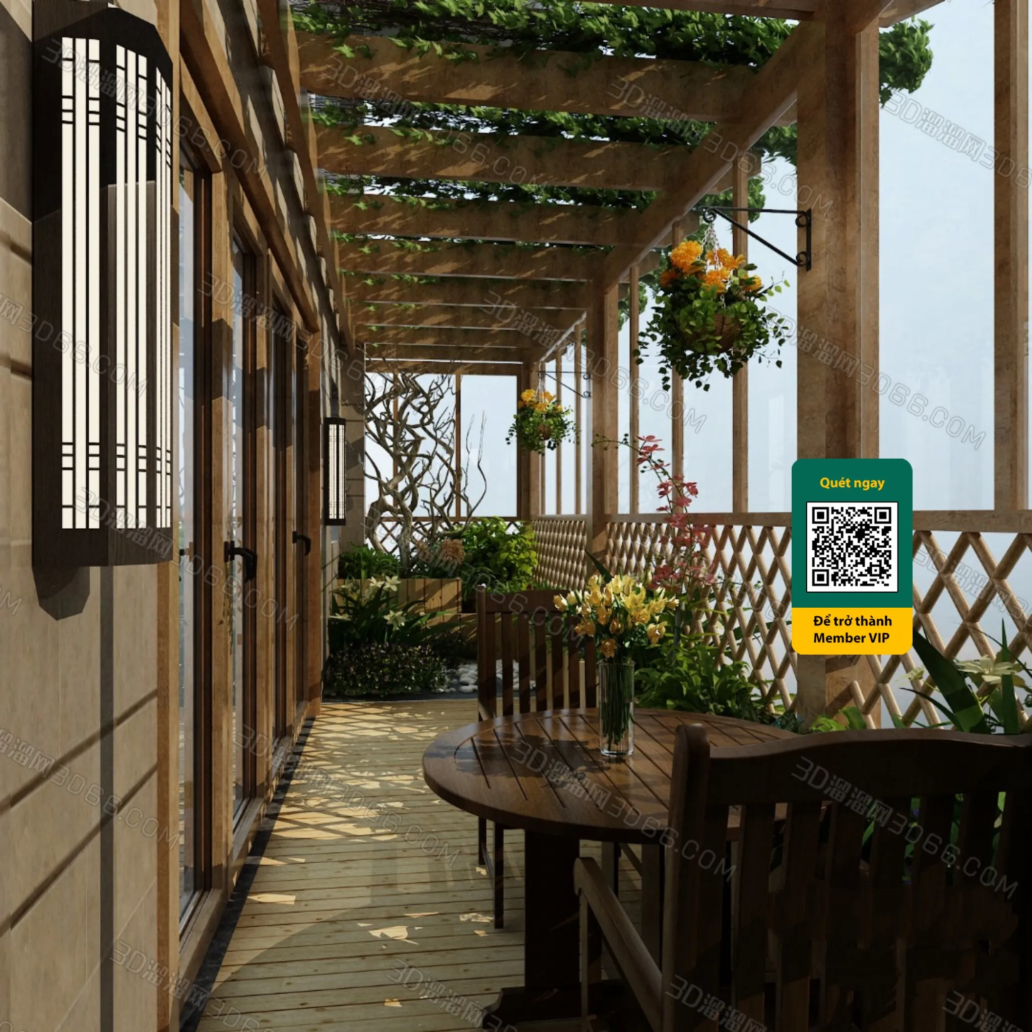 COURTYARD - VRAY / CORONA - 3D MODEL - 6499