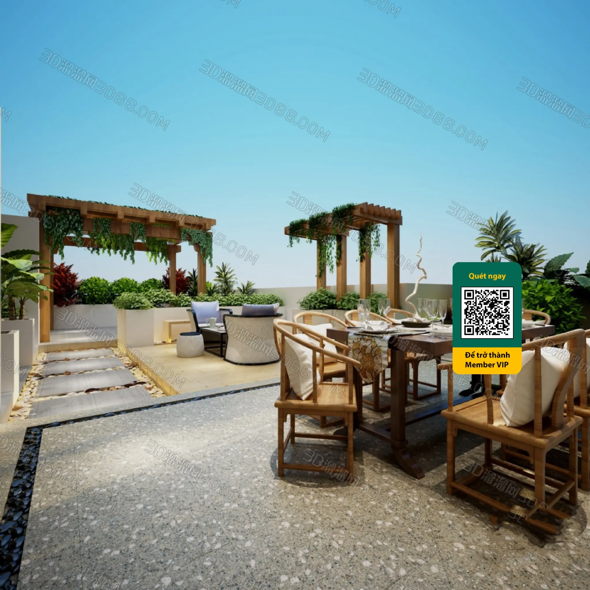 COURTYARD – VRAY / CORONA – 3D MODEL – 6504