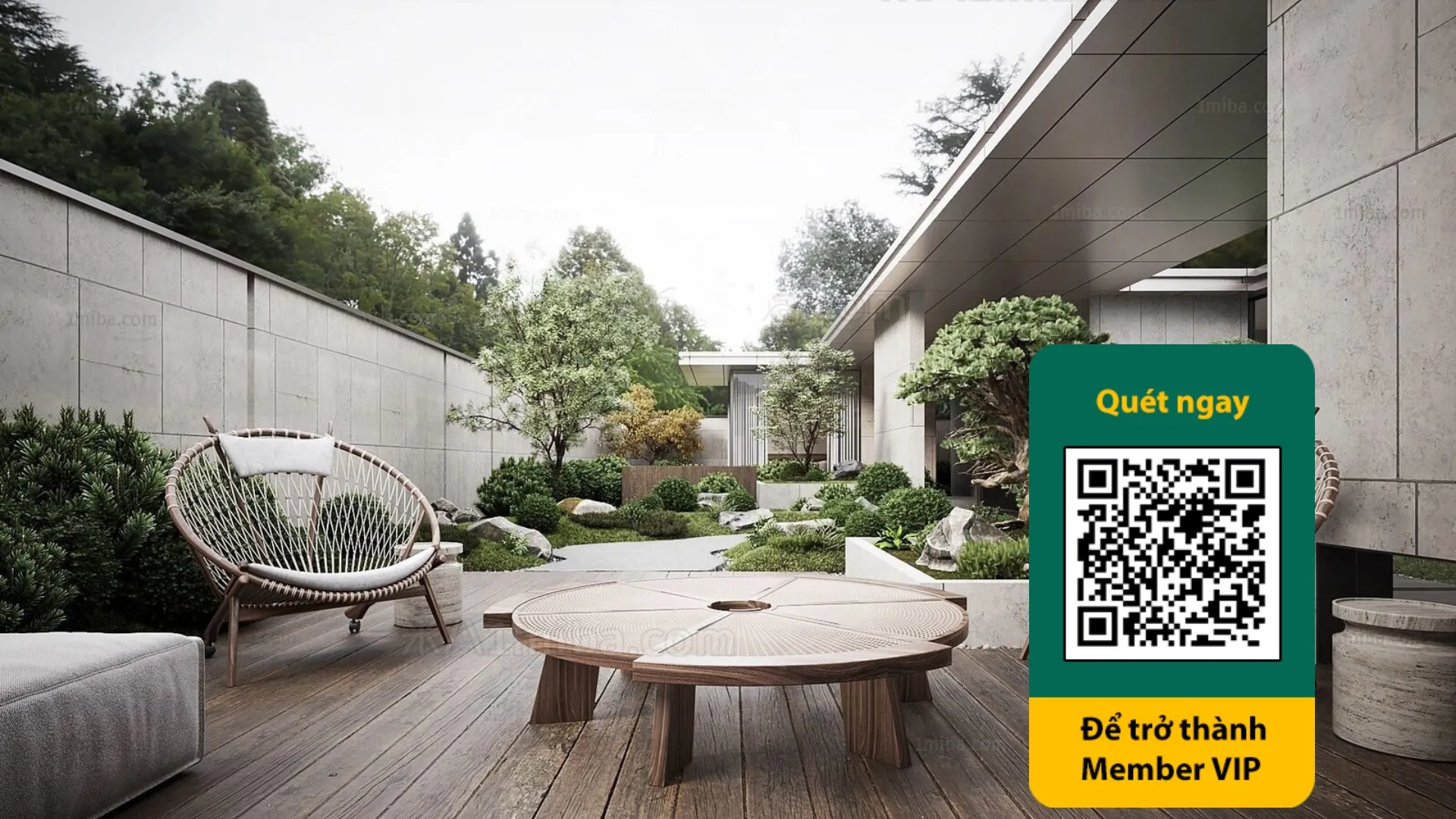 COURTYARD - VRAY / CORONA - 3D MODEL - 6505