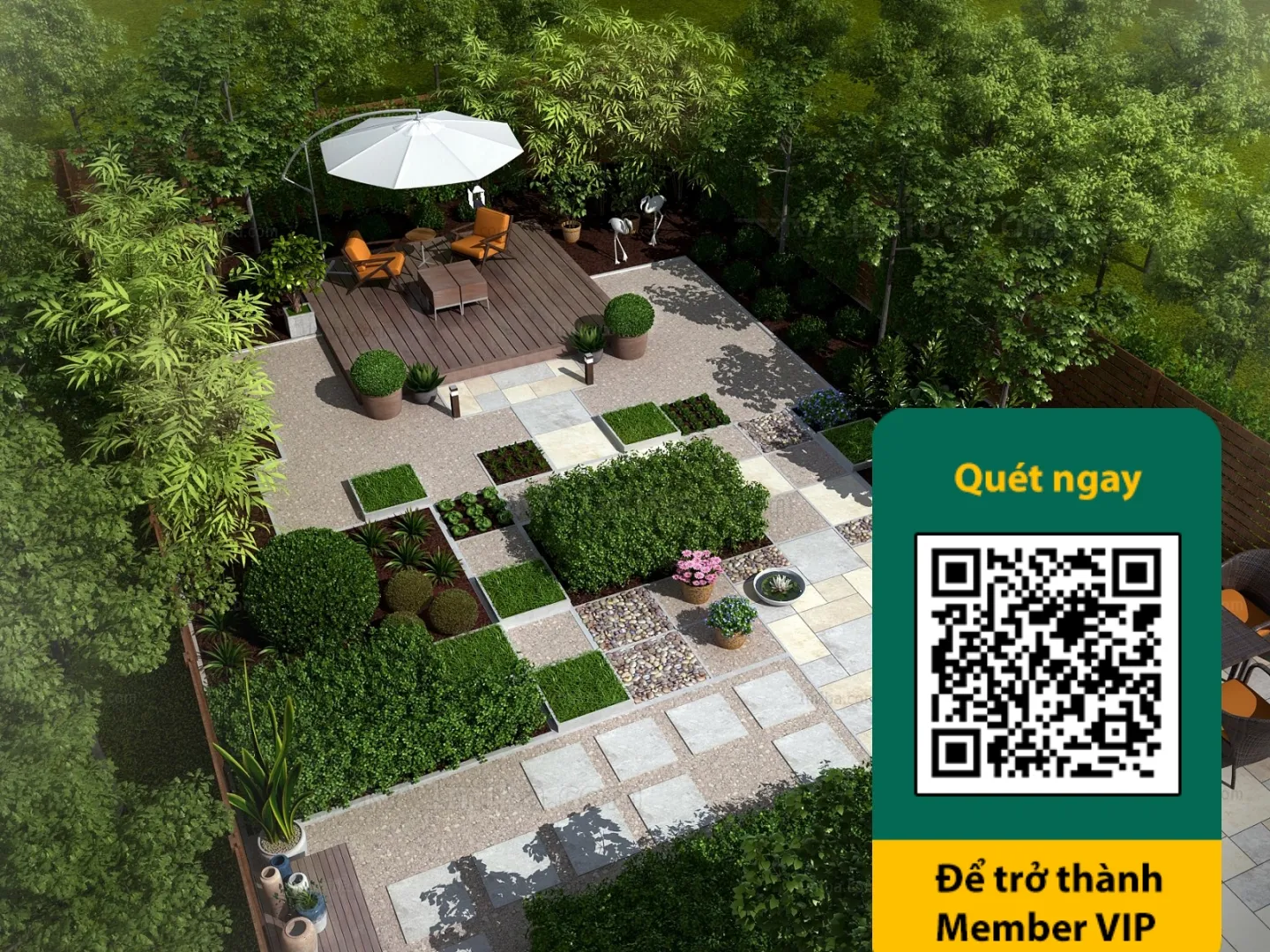 COURTYARD - VRAY / CORONA - 3D MODEL - 6506