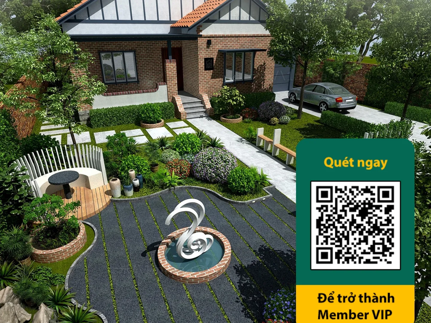 COURTYARD - VRAY / CORONA - 3D MODEL - 6511