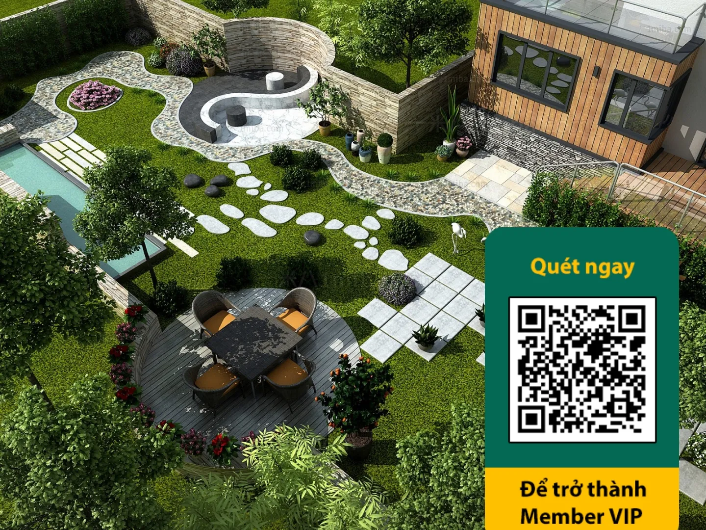 COURTYARD - VRAY / CORONA - 3D MODEL - 6513