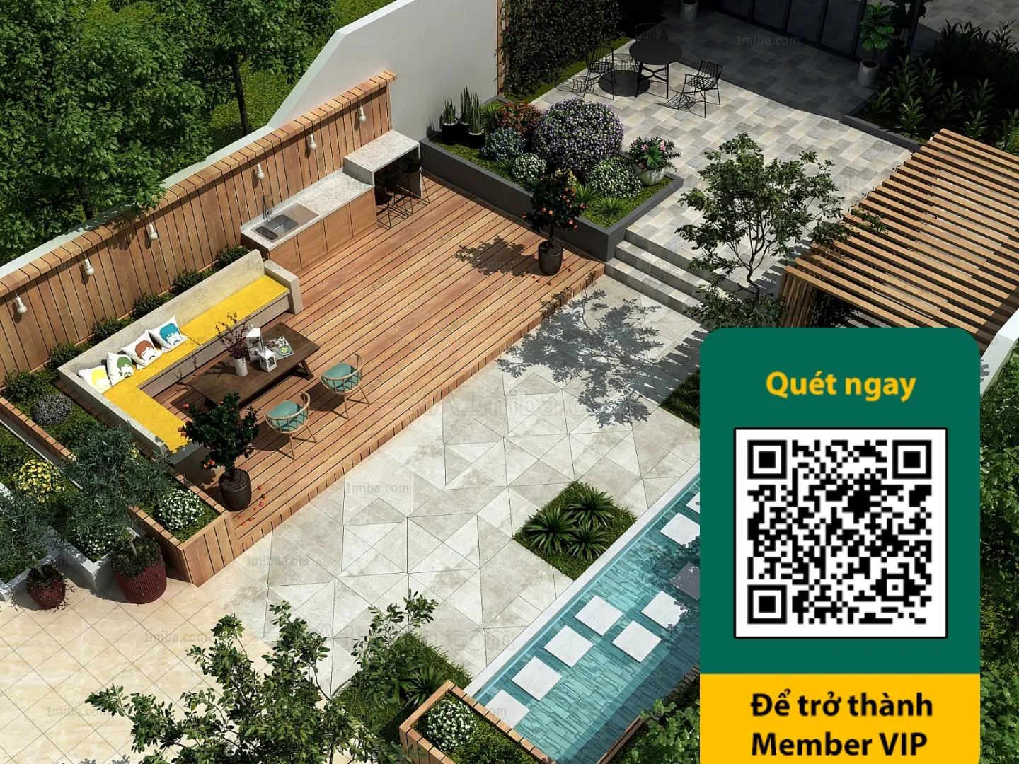 COURTYARD - VRAY / CORONA - 3D MODEL - 6518