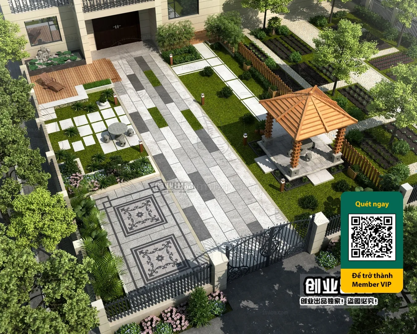 COURTYARD - VRAY / CORONA - 3D MODEL - 6522