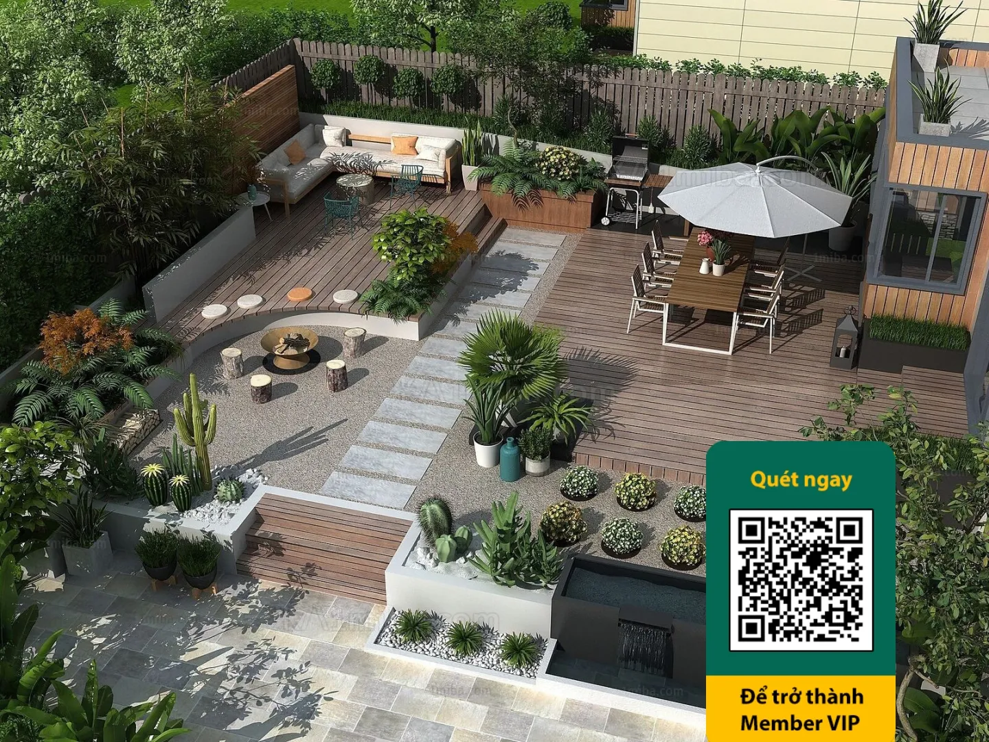 COURTYARD - VRAY / CORONA - 3D MODEL - 6527