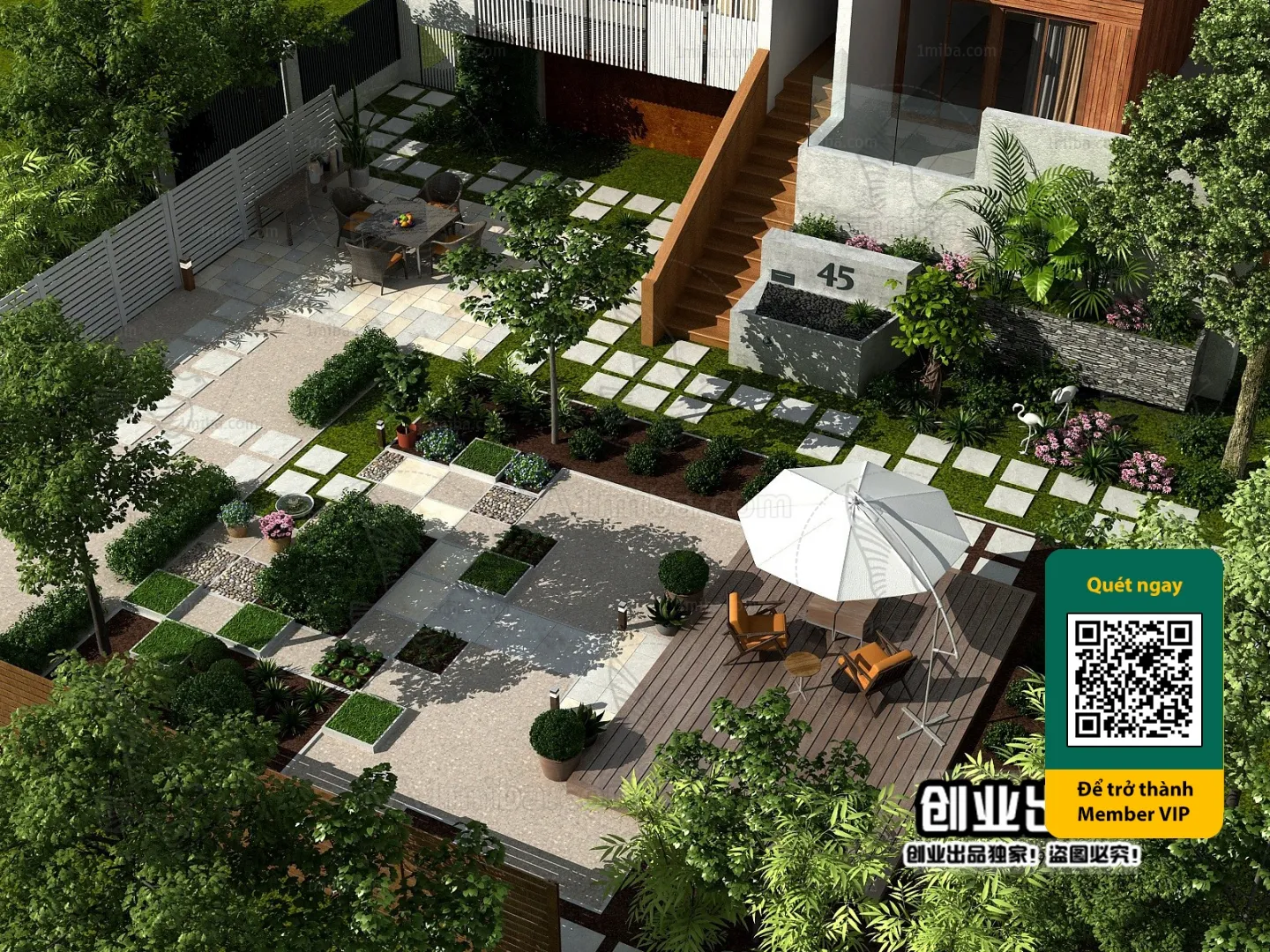 COURTYARD - VRAY / CORONA - 3D MODEL - 6528