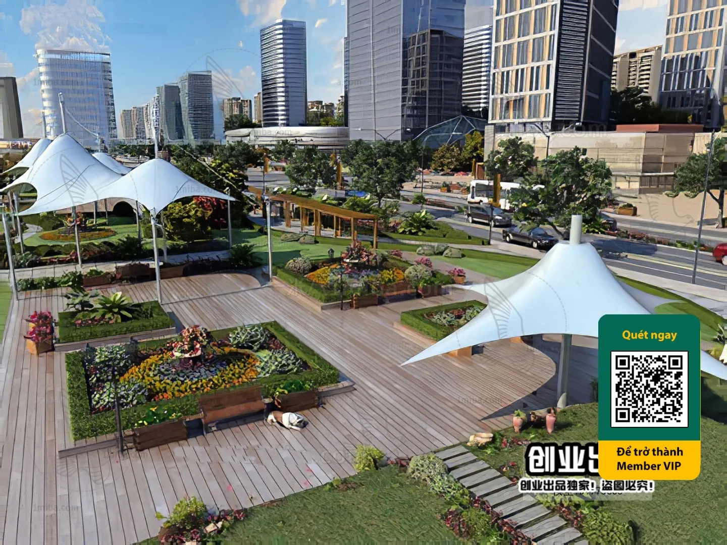 COURTYARD - VRAY / CORONA - 3D MODEL - 6529