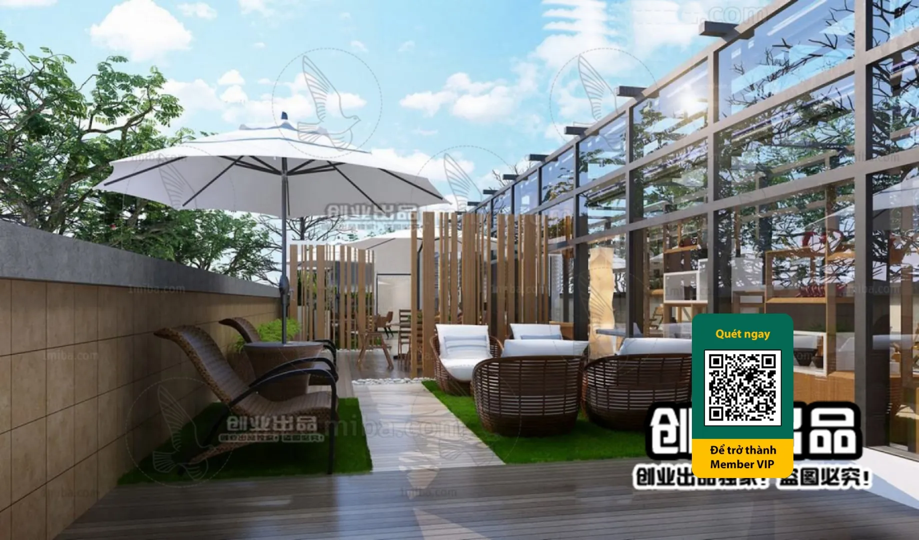 COURTYARD - VRAY / CORONA - 3D MODEL - 6532