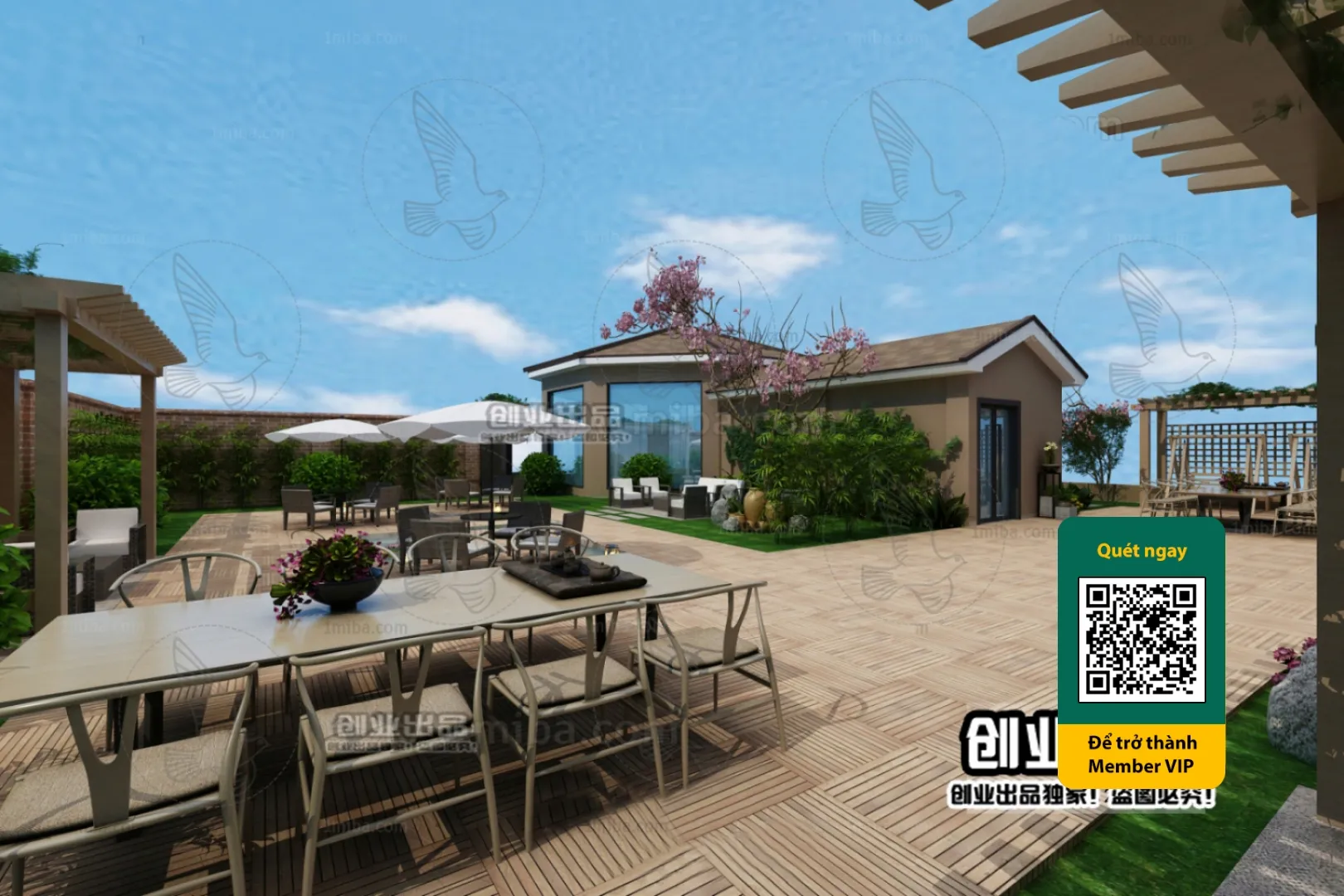 COURTYARD - VRAY / CORONA - 3D MODEL - 6533