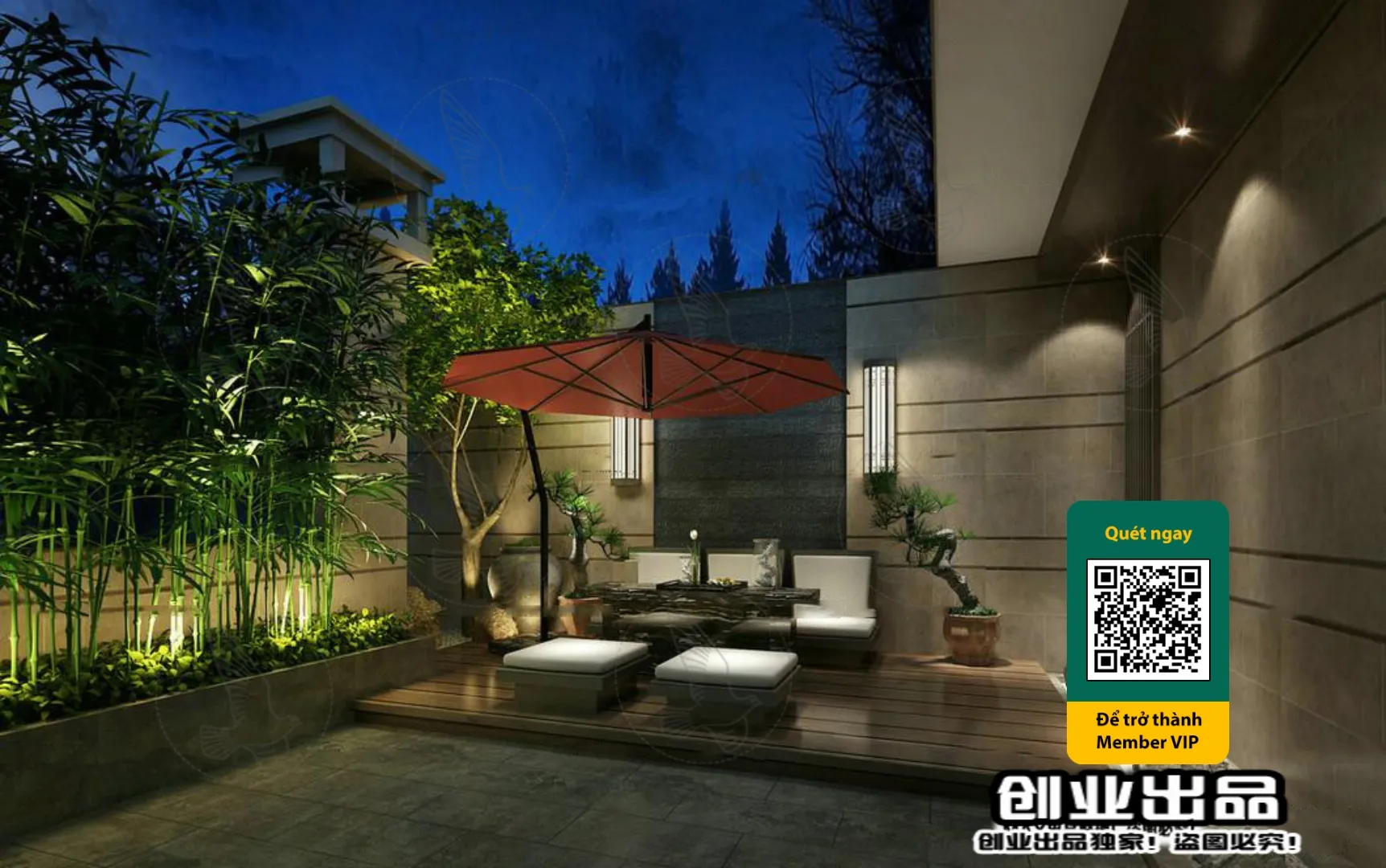 COURTYARD - VRAY / CORONA - 3D MODEL - 6536