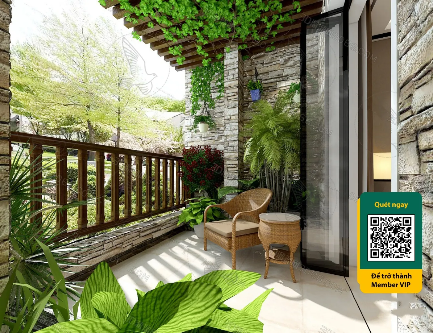 COURTYARD - VRAY / CORONA - 3D MODEL - 6545