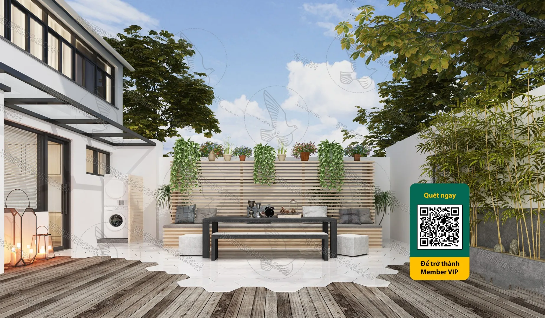 COURTYARD - VRAY / CORONA - 3D MODEL - 6553